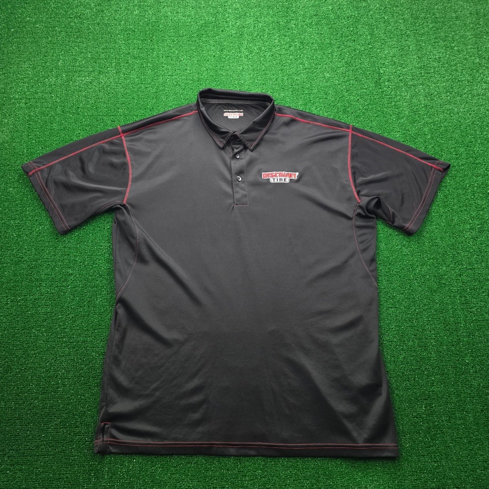 Discount Tire Employee Polo Shirt‎ Mens XL Black Uniform Work Wear Logo